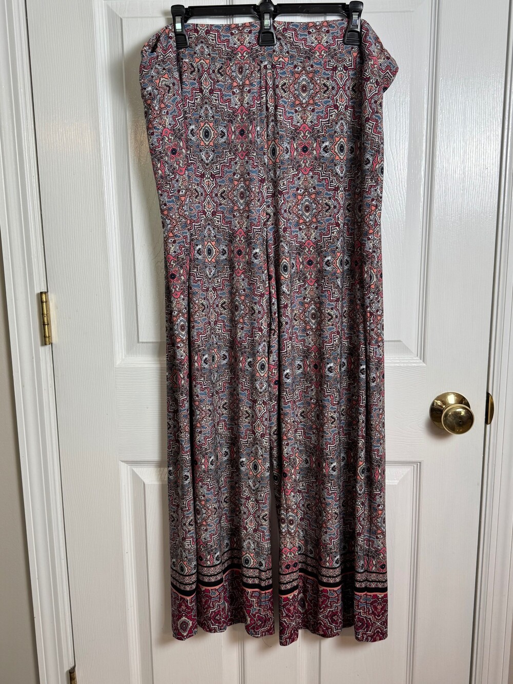 Cato Woman 22/24W Paisley Palazzo Pants Wide Leg Boho Pull On